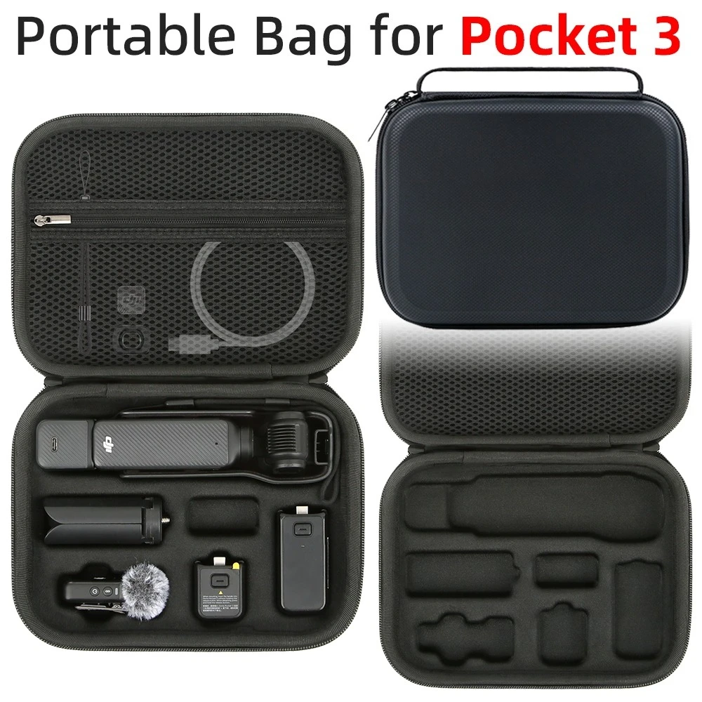 

Travel Storage Bag for DJI Osmo Pocket 3, Hard Shell Shockproof Organizer Case for Handheld Vlog Camera Accessories