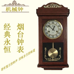 Retro Mechanical Wall Clock Old-fashioned Clockwork Pendulum Clock Wall Clock Living Room Wall Clock