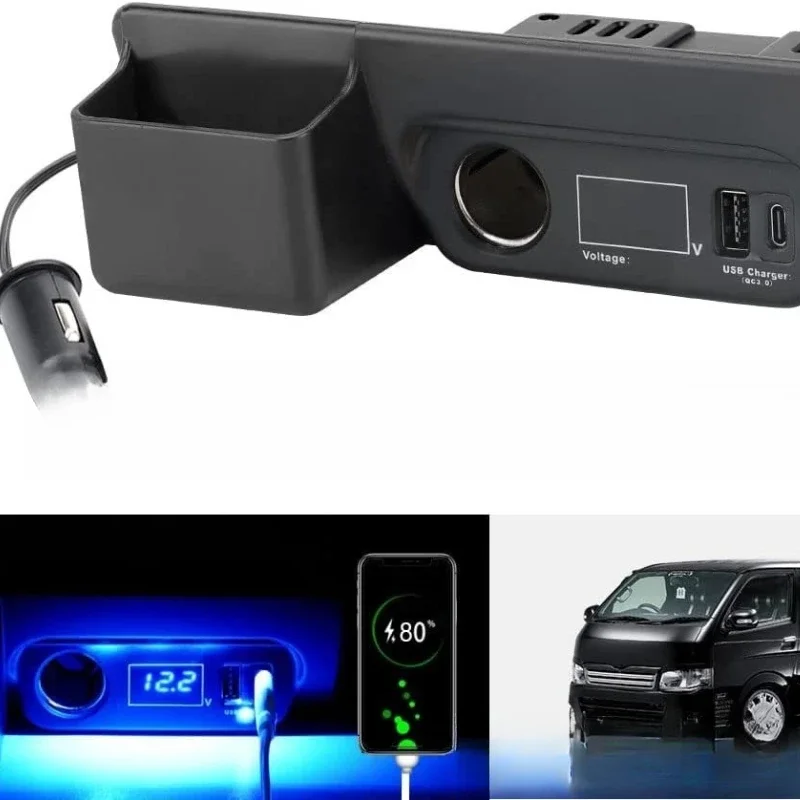 

Suitable for Toyota HIACE200 Series 1-6, 2005-2020, modified cigarette lighter