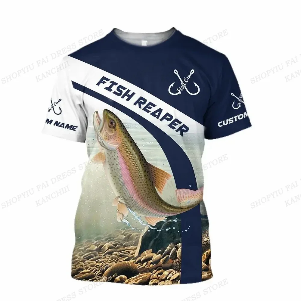 

Summer Outdoor Camping Fishing 3D Printed T-shirt Men Women Fashion Short Sleeve Top Hunter Oversized T-shirt Garment Top