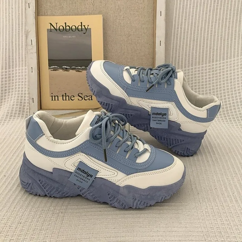 

2025Women Shoes Fashion Trend Casual Sneakers Women Comfortable Soft Bottom Lace Up Female Platform Shoes Zapatos De Mujer