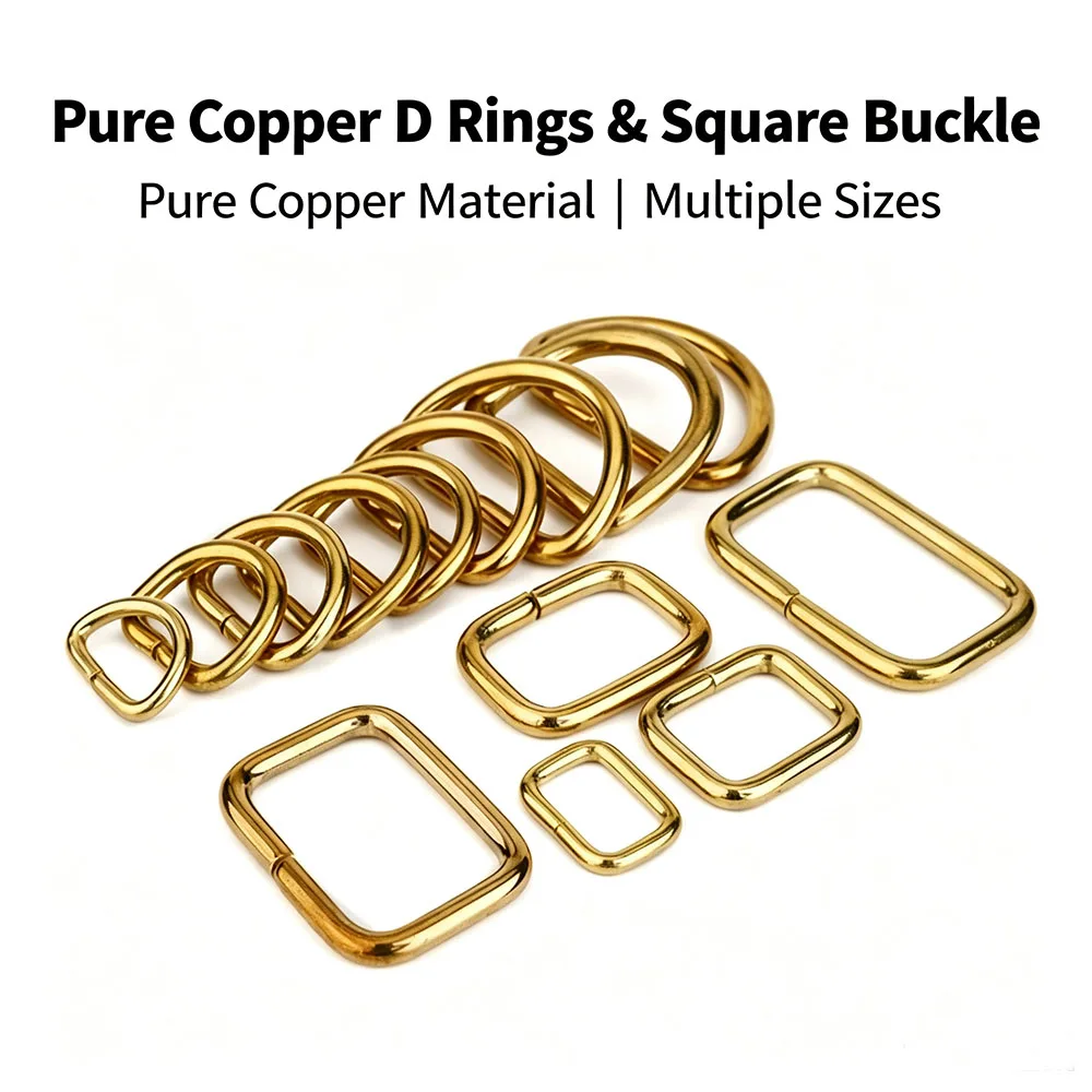 Solid Brass D‑Rings, Half‑Round Rings, Hand‑Stitched Leather Craft & Leather Carving Hardware, Handbag Metal Fittings, Strap Con
