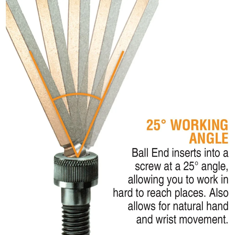 Juego de llaves en L profesionales con extremo esférico y acabado anticorrosión para espacios apretados