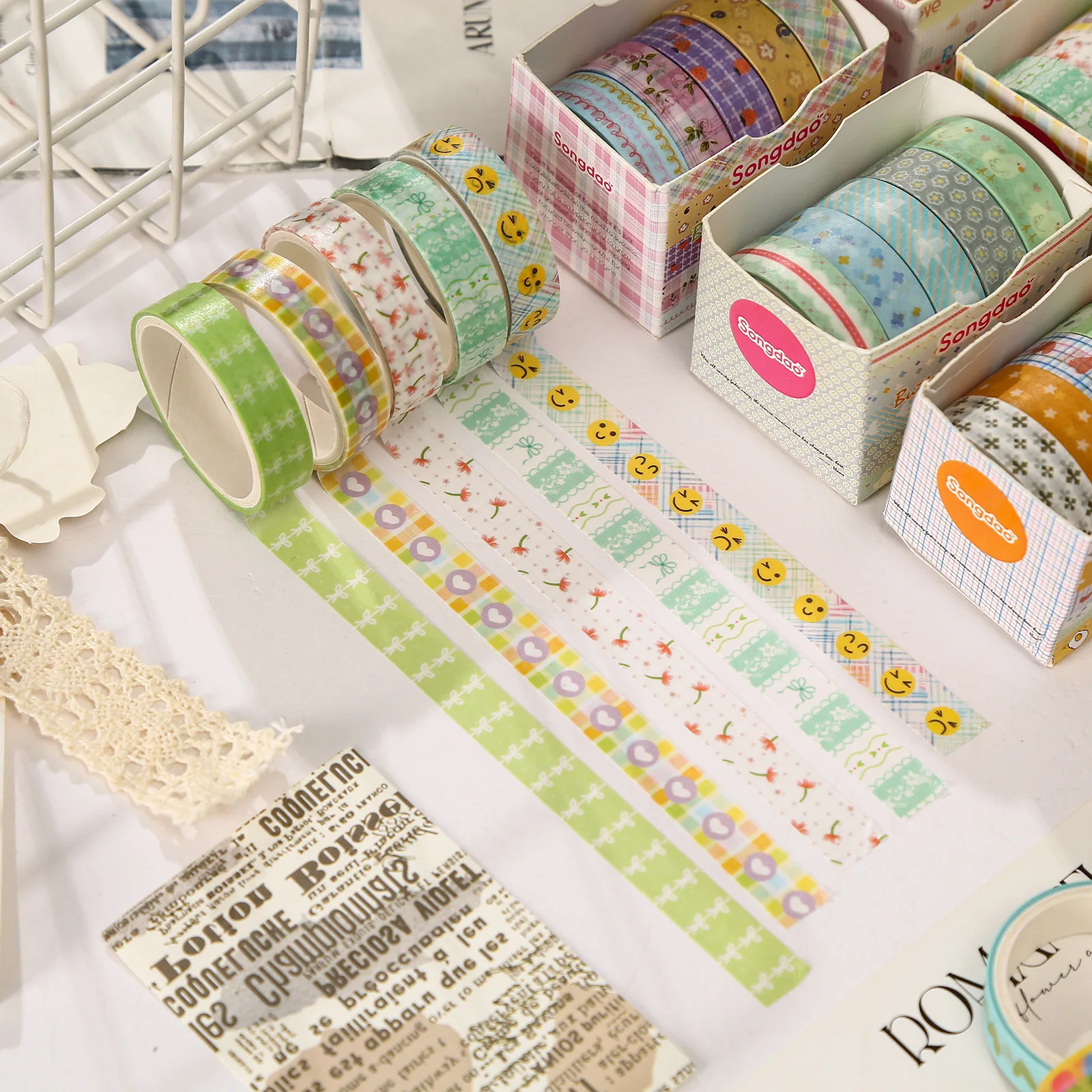 Milky Orange Cat Washi Tape Pack  Gold Foil Sticker Set Decorative Masking Tape for Journal Planner DIY Project Factory Bulk