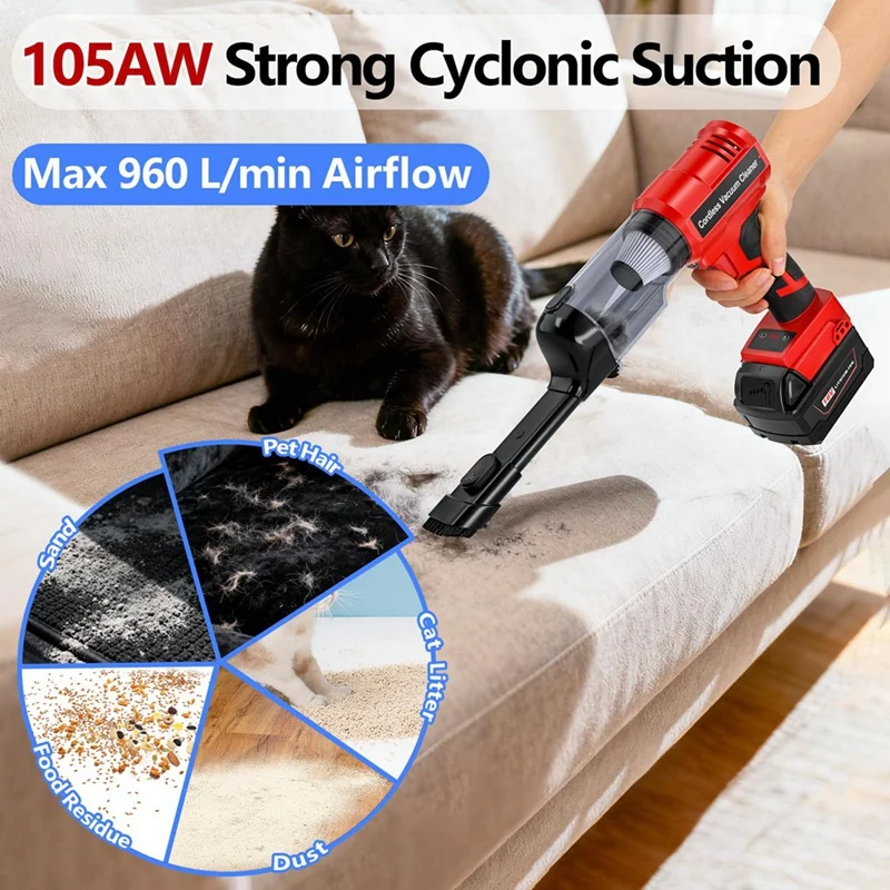 

For 18V Battery Cordless Vacuum Cleaner with Brushless Motor Handheld Electric Vacuum Cleaner