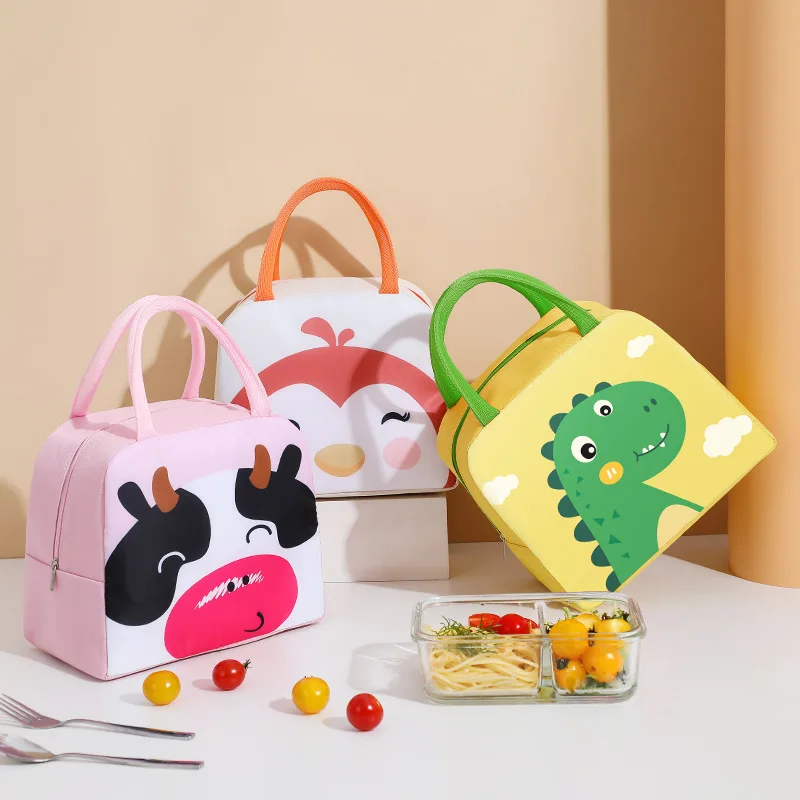 Children Lunch Bag Portable Cute Dinosaur Animals Waterproof Food Warmer Lunch Box Insulated Bag Kids School Food Storage Bags