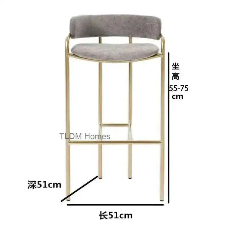 IJzeren stoelen Meubilair Nordic Bar Keuken Smeedijzeren Moderne Minimalistische Hoge Barkruk Creatieve Designer Cafe Terug Armleuning Barstoelen
