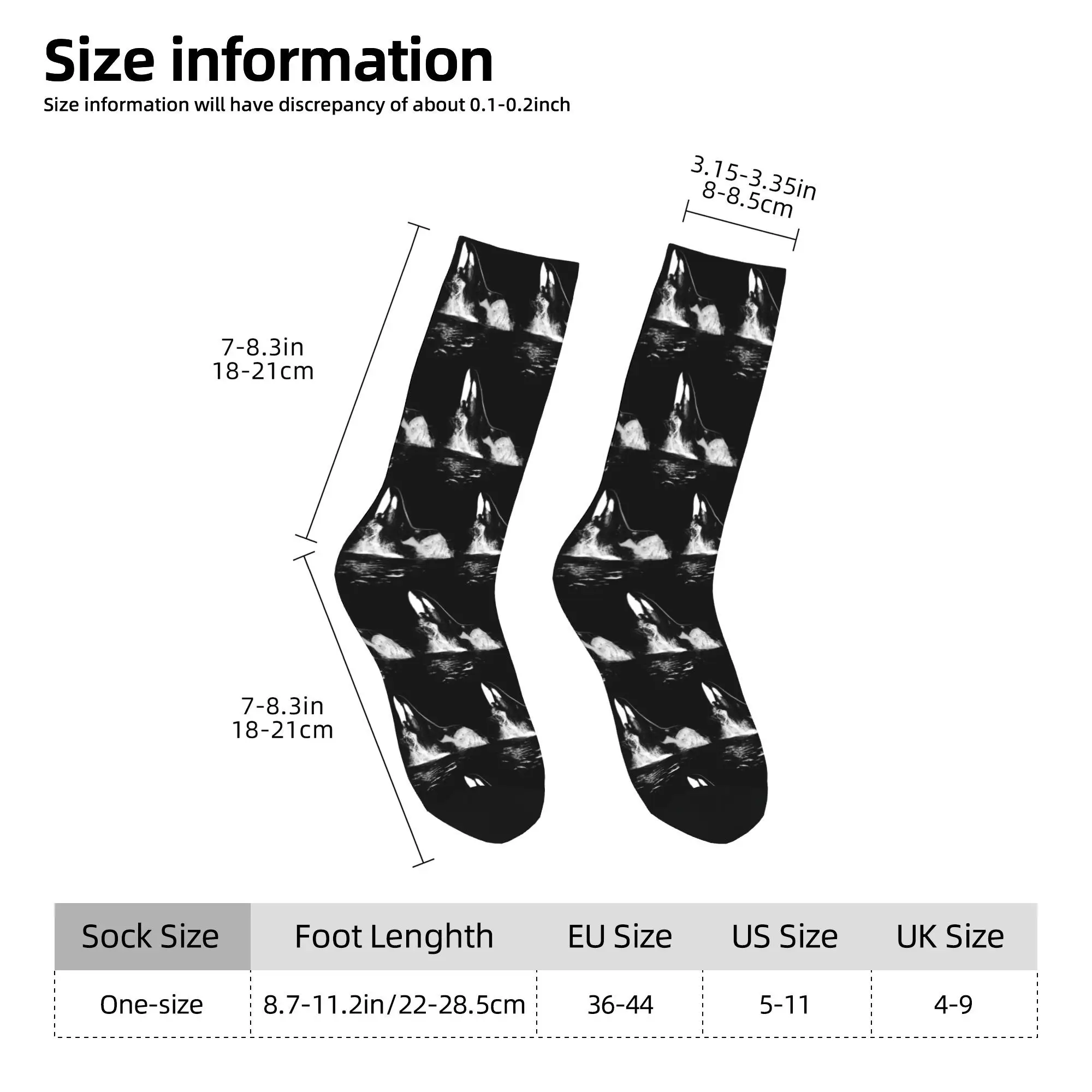 Orca Aquatic Sea Ocean top tees Killer Whale Socks Harajuku Super Soft Stockings Long Socks for Unisex Christmas Gifts