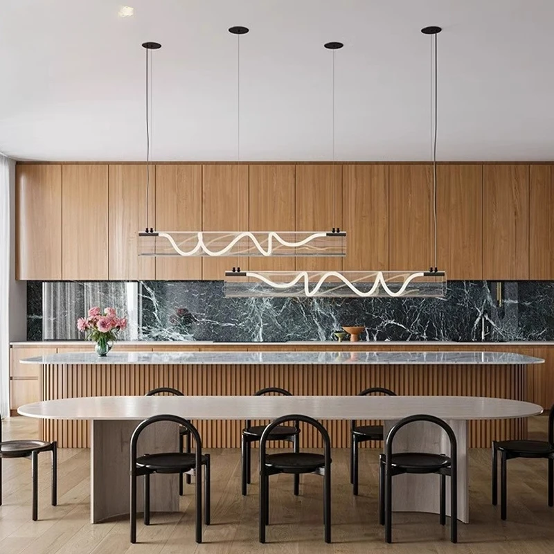 LEDNordic Minimalist Chandelier Dimming Gold Table Dining Kitchen Island Office Pendant Lights Home Decor Design Luster Fixture