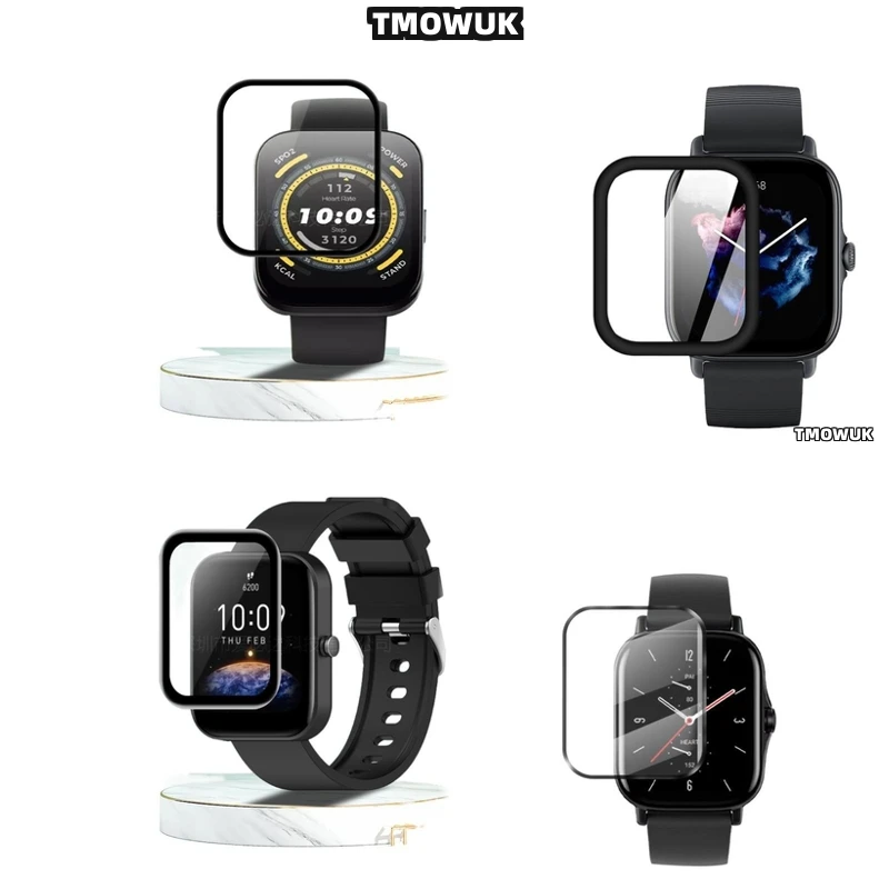 

For Amazfit BIP 3 5 6 U Pro Active Unity GTS 2E 2 3 4 MINI, Unbeatable Quality Full Cover Screen Film With 3D Curved Guard