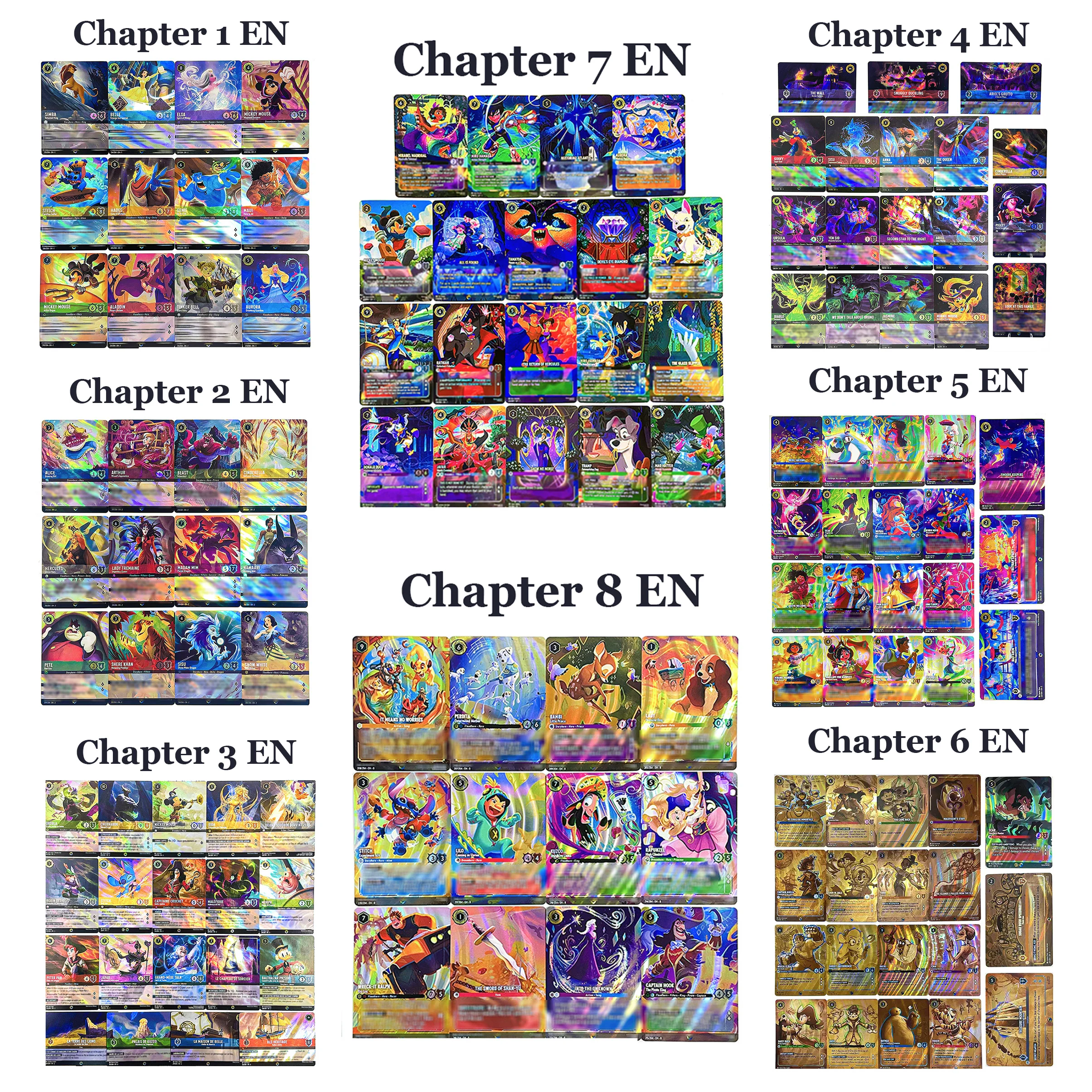 

LORCANA Enchanted Chapter 1-2-3-4-5-6-7-8 Cards Ursula's Return/Into the Inklands/Rise of the Floodborn Proxy Cards English Ver