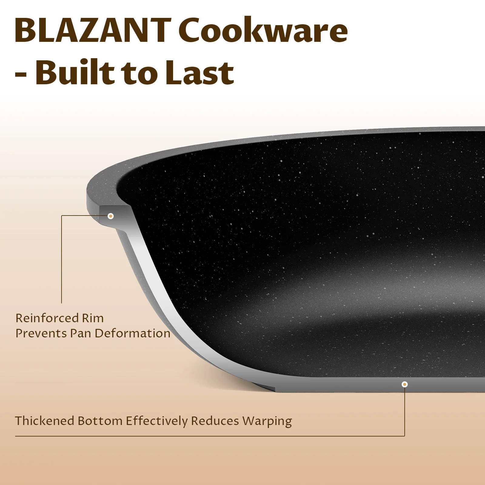 مجموعة مقلاة غير لاصقة، 3 قطع مقلاة حثية لجميع المواقد، مقالي قلي خالية من مادة PFAS #3