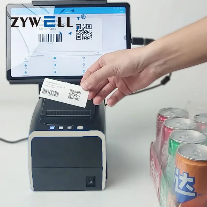 Direst liner less thermal label printer ZY-3311 auto cut inkless sticker barcode printer
