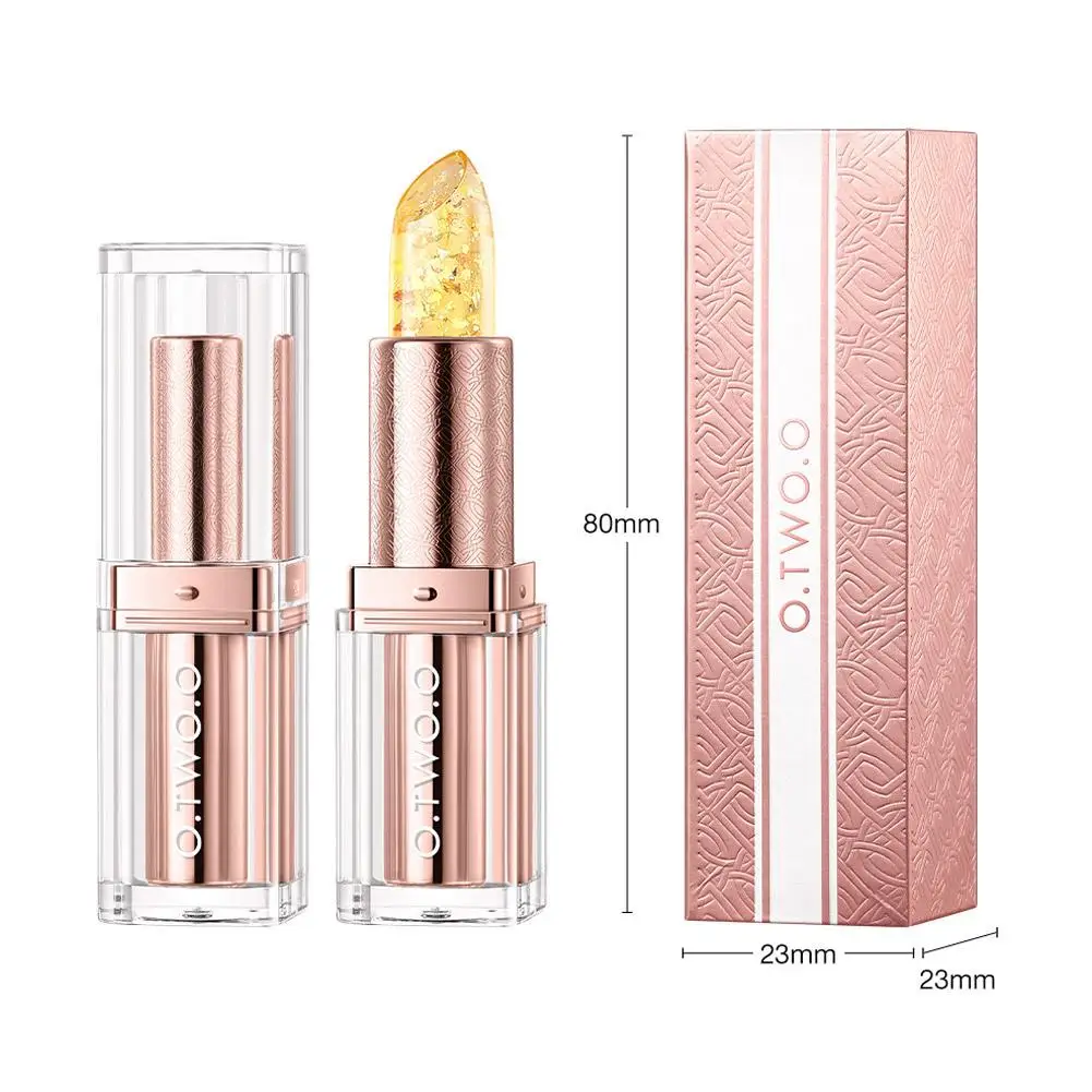 3-in-1 립스틱 립밤 컬러 체인지 골드 포일 열변색 립스틱 투명 보습 립 플럼퍼 글로스 틴트 화장품