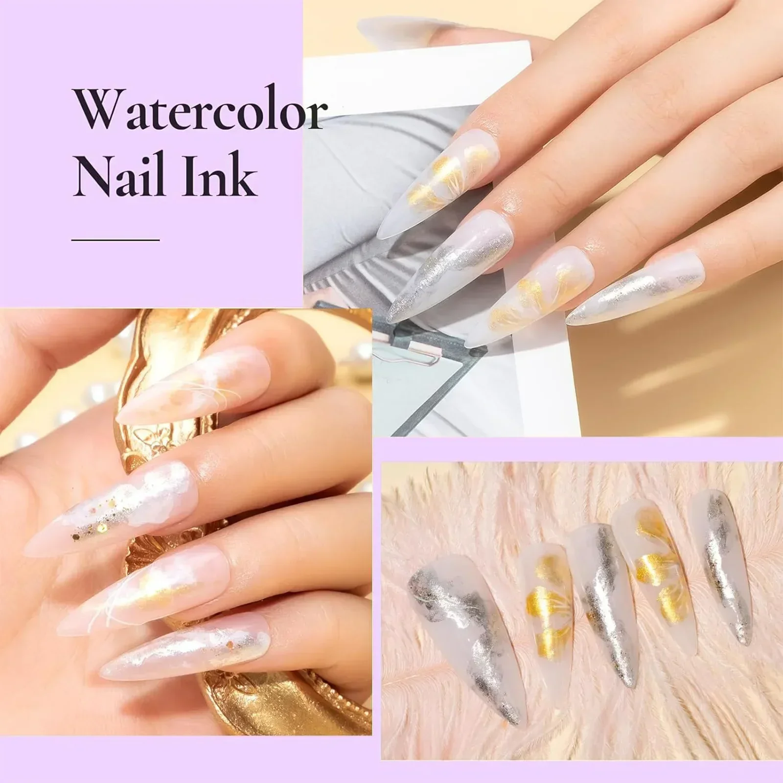 12 stücke Metall Aquarell Tinte Nagellack Blühende Gel Nagel Blase Wirkung Magie Marmor Nail art Lacke Dekoration Für Maniküre