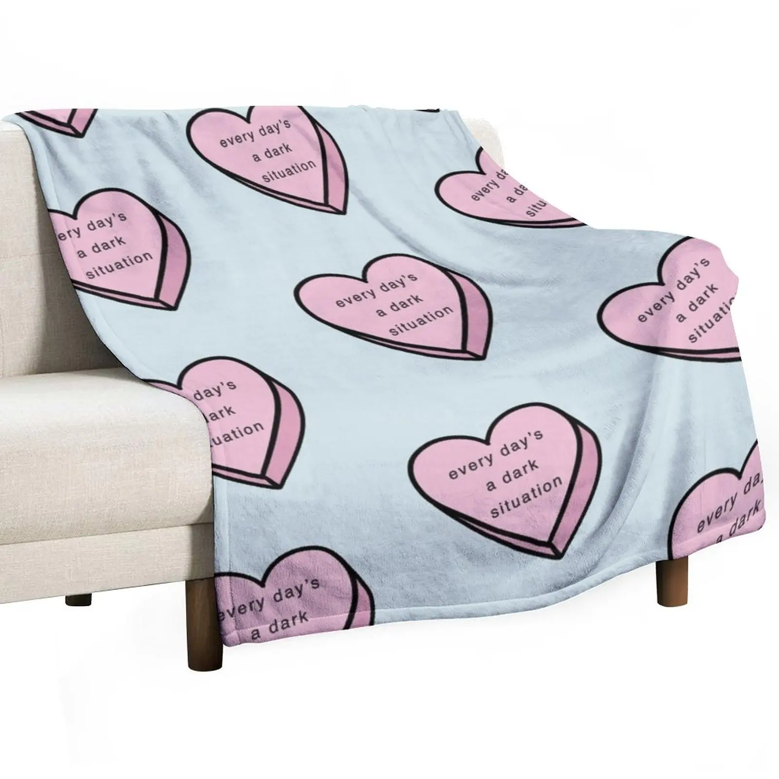 every day's a dark situation a?? Nessa Barrett Candy Throw Blanket wednesday Hairys Camping Plush Blankets