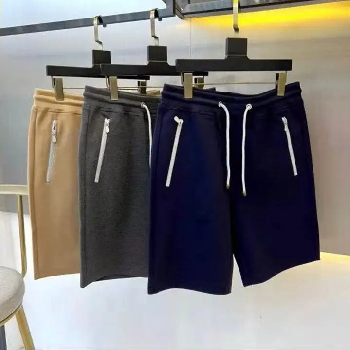 Italy BC summer new fashion drawstring casual pants old money style simple solid color sports shorts