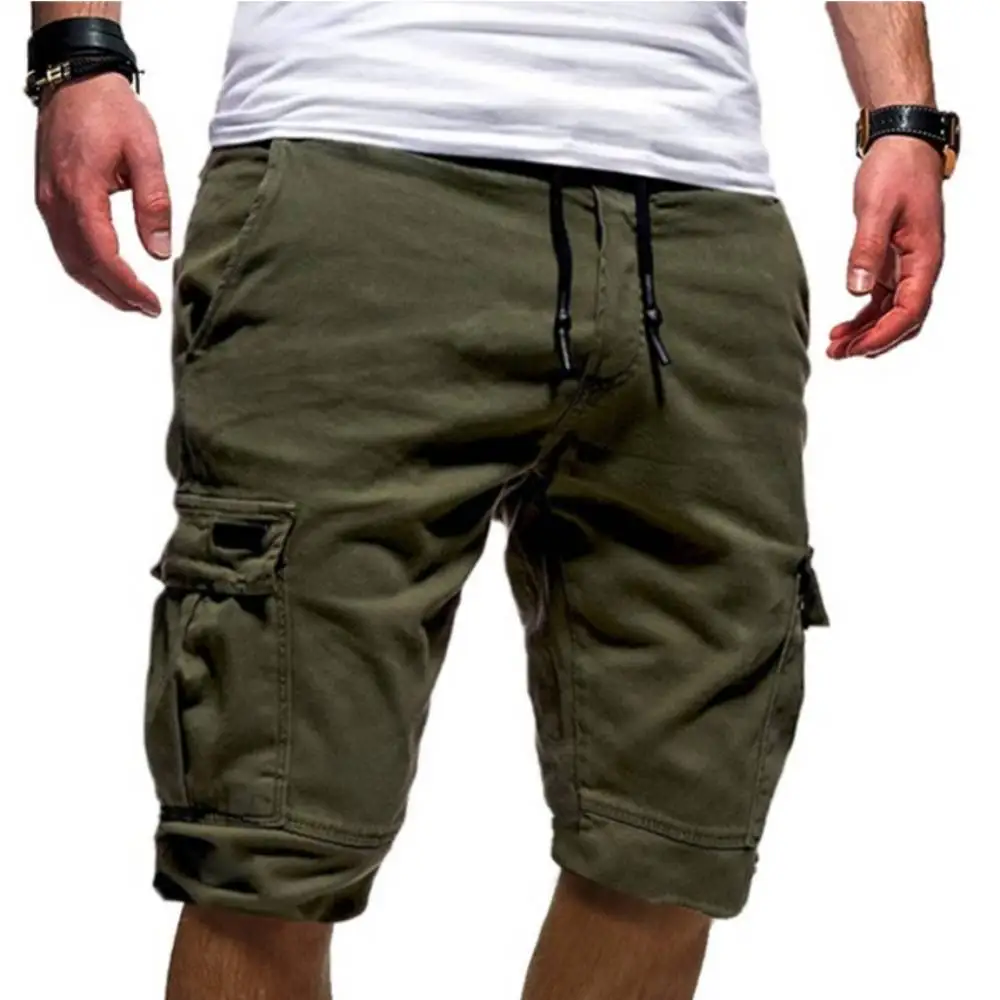 Men Shorts Cargo Sweatpants Casual Sports Drawstring Short Pants Fitness Running Training Trackpants Military Tactical Trousers