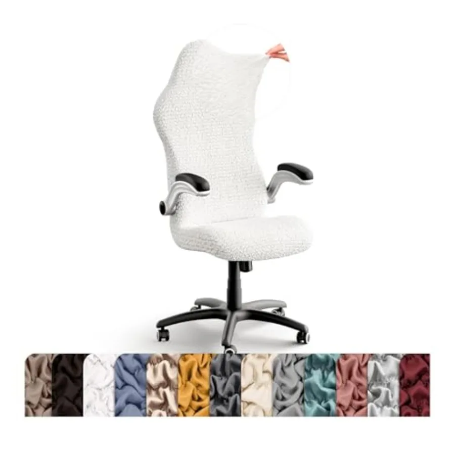 Office and Gaming Chair Slipcover - Stretch Computer Desk Chair Cover with Zipper - Fabric Slipcovers - 1-Piece Form Fit Cover