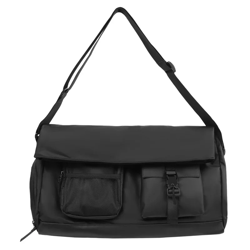 

Solid Color Crossbody Bag Large Capacity Oxford Functional Satchel Cycling Outdoor Utility Shoulder Bag for Travel Gym Yoga