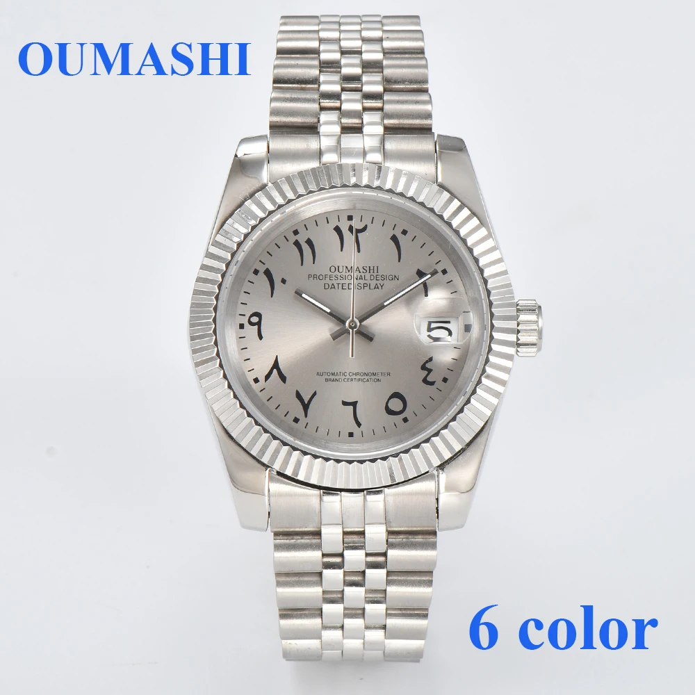 OUMASHI Man watch NH35 watches for men Arabic Dial Waterproof Stainless Steel Case Sapphire Glass Customizable Logo