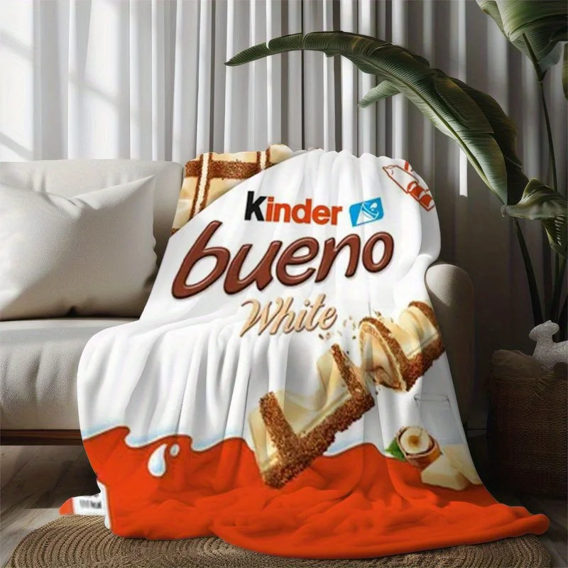 Kinder Bueno Schokoladen-Flanelldecke – ultraweiches All-Season-Reisegeschenk für Zuhause und Büro
