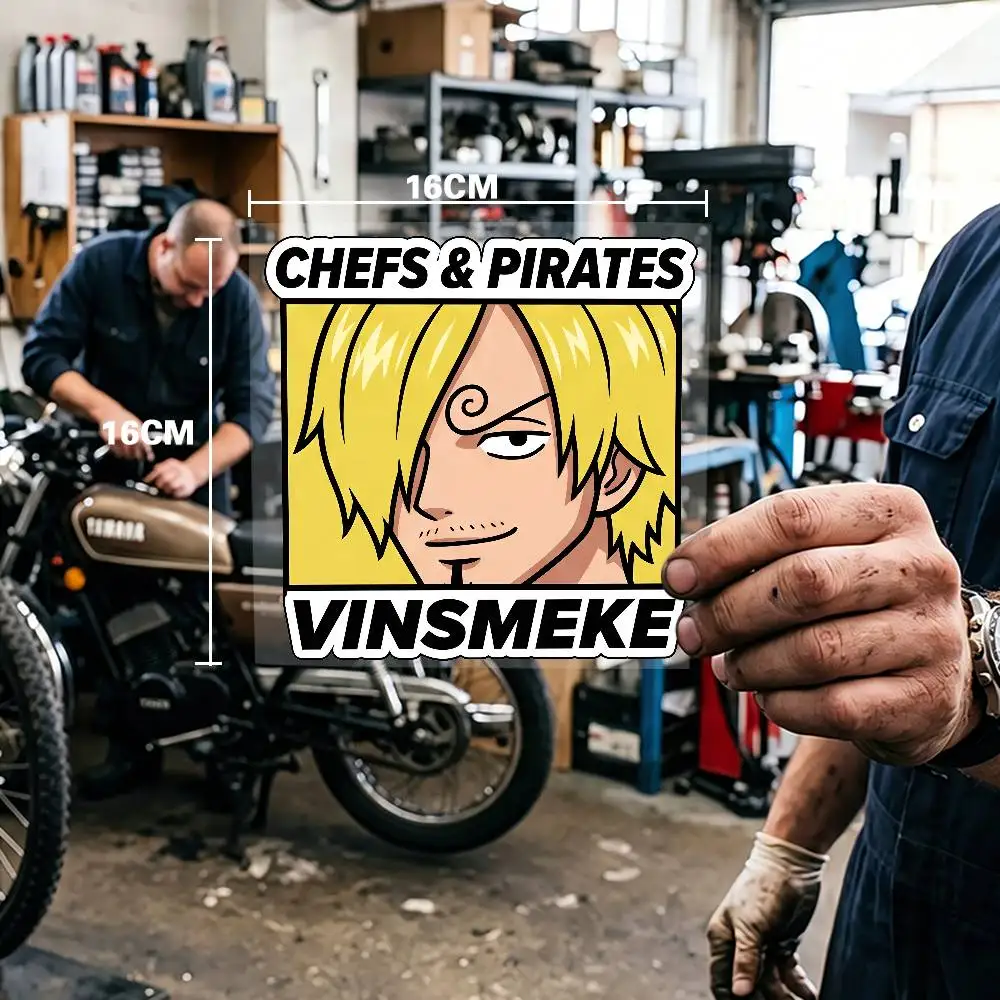 

One Piece Sanji Waterproof Stickers For Decorating Car Windows Motorcycles And Computers.