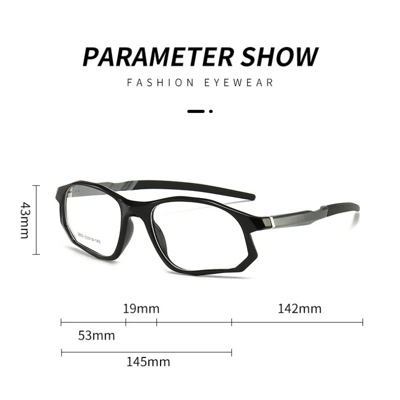 MOMOJA TR90 Gasses Frame Irregular Sports Men\'s Glasses Frame 2024 NewHigh-definition Optical Prescription Glasses Men\'s 5853A