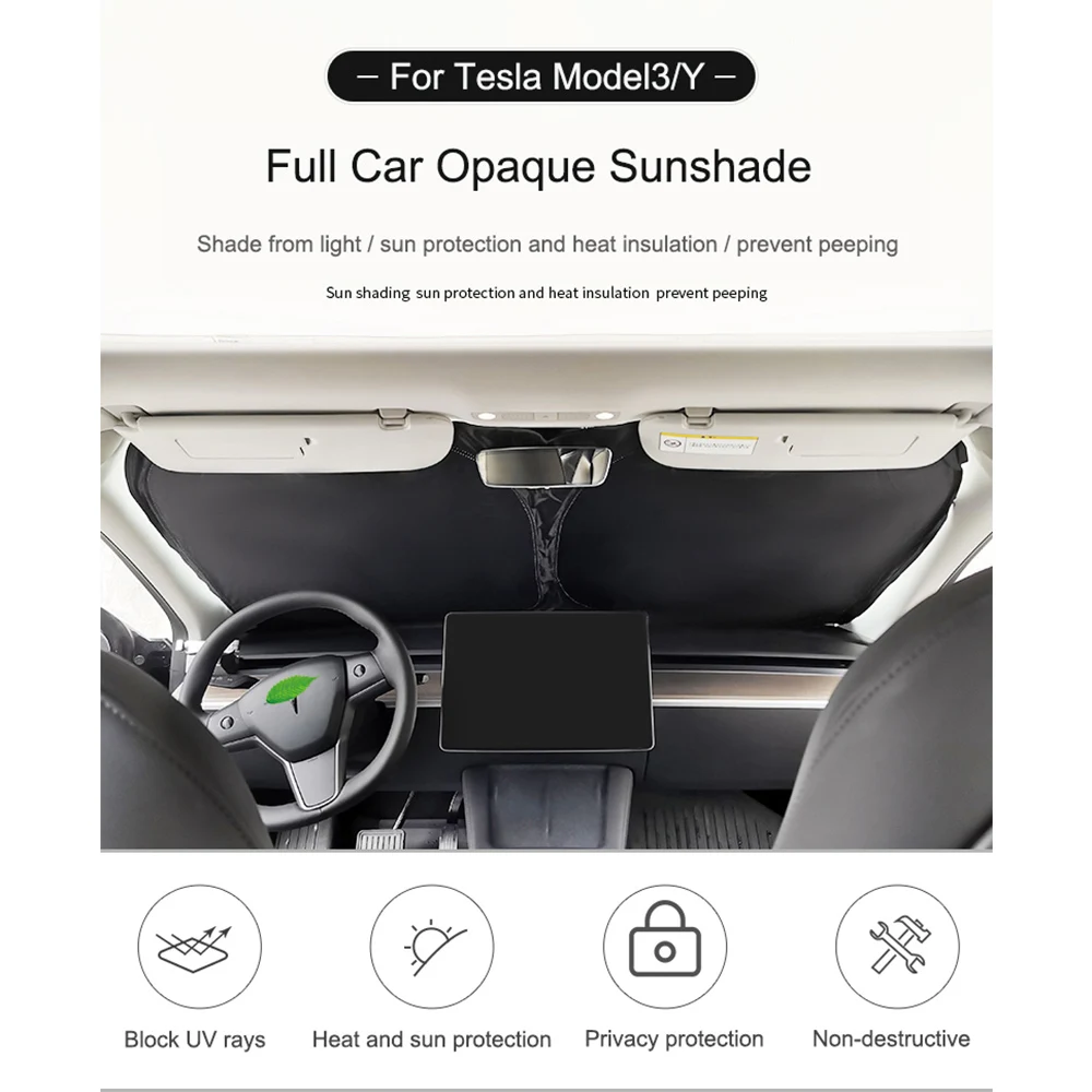 Car Sun Shade for Tesla Model 3 Y 2017-2024 Windshield Sunshade Cover Protector Front Side Window Privacy Blind Shading Kids