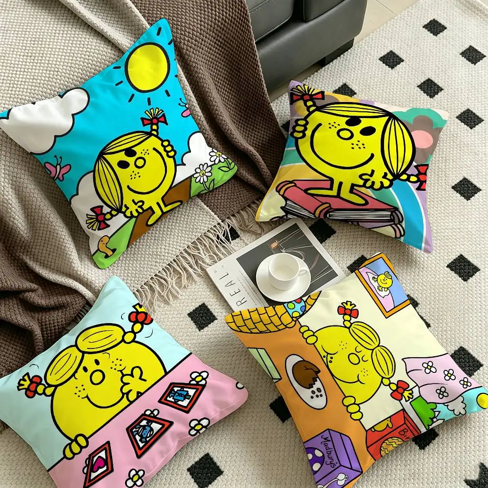 Children M-Mr Men L-Little Miss Cushion Cover Polyester Sofa Cushions Decorative Throw Pillows Home Decoration Pillowcover