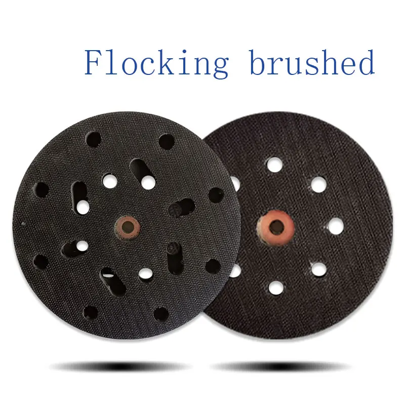 ATPRO 5/6 Inch 8-Hole Electro-Pneumatic Black Polishing Disc Self-Adhesive Flocking Grinding Disc Sandpaper Machine Accessories