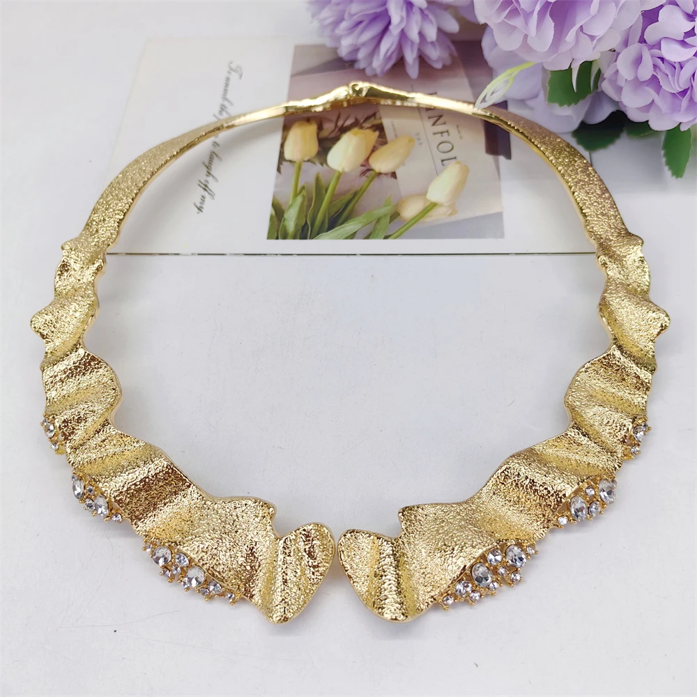 ESALE Dubai Women Jewelry Sets Luxury Design Necklaces Earrings Ring Bracelet Daily Wear Parties Vacations