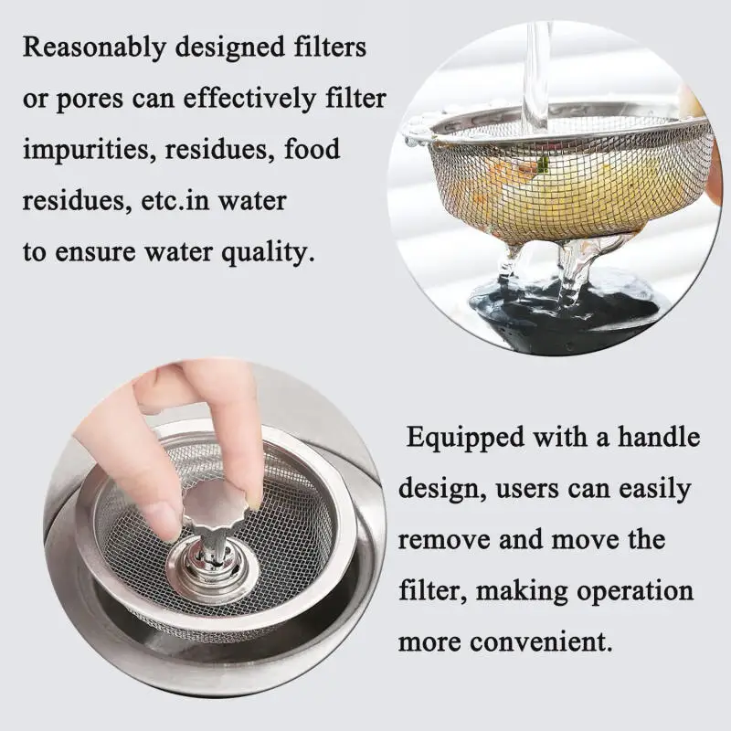 Durables Stainles Steel Kitchen Sink Strainer with Handle Stopper Replaceable Drain Basket Filter Mesh for Waste Hole Easy Clean - Image 5