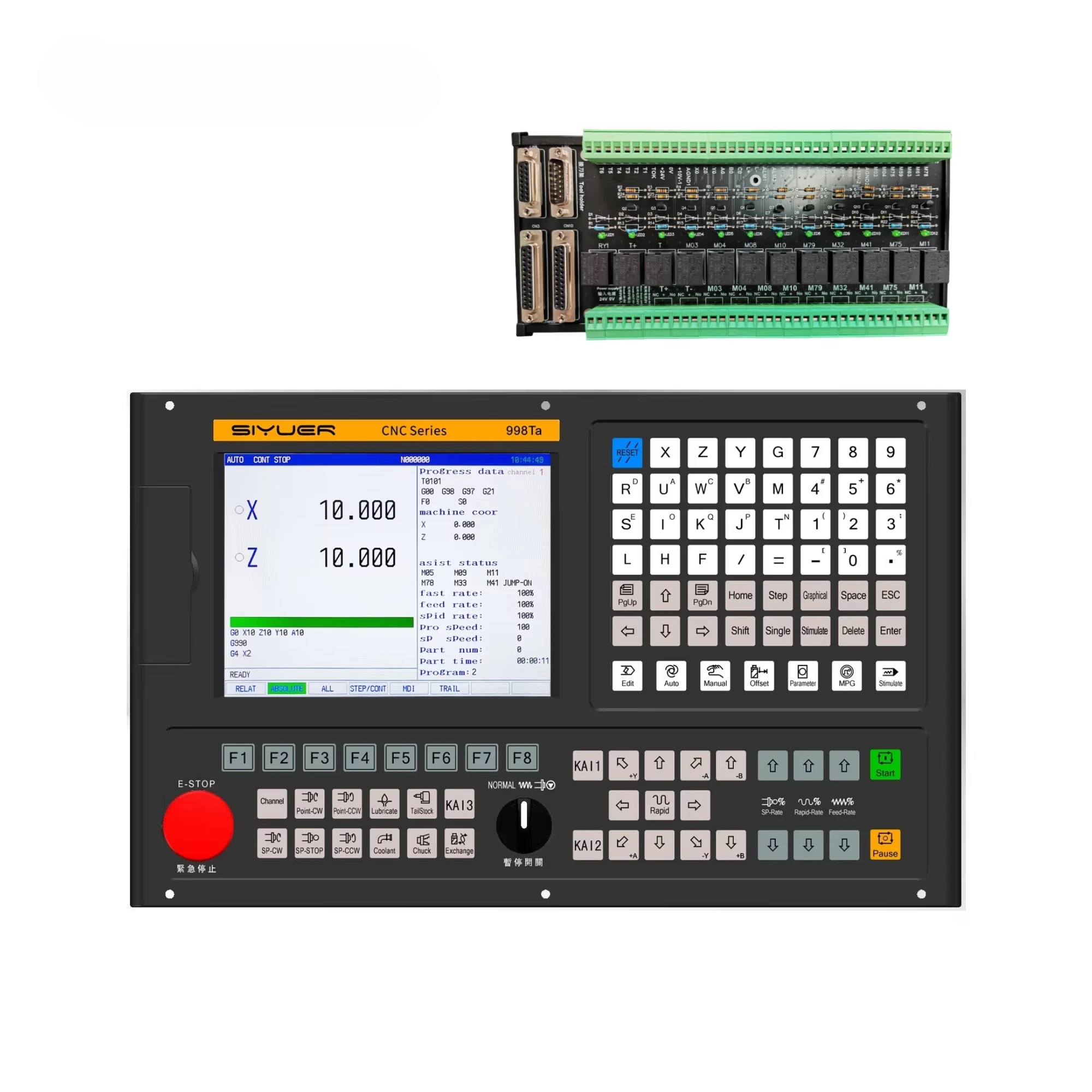 998Ta 2 محور المطلق CNC تحول مخرطة تحكم مع محرك سيرفو ومجموعة المحرك IO التتابع مجلس التحديثية آلة التصنيع باستخدام الحاسب الآلي #1