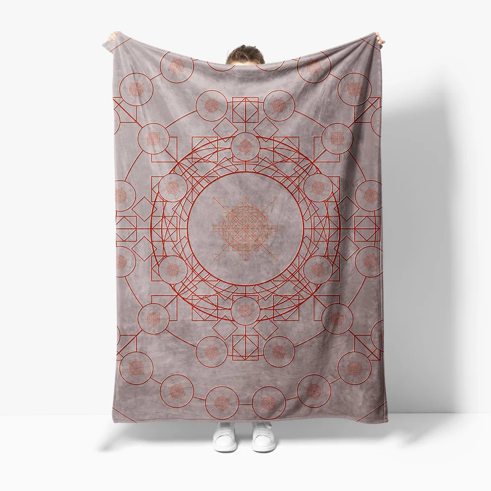 

Флисовое одеяло с геометрическим узором, одеяло с мандалой, шестиугольное дизайнерское одеяло для кровати, декоративное покрывало для дивана, домашний декор