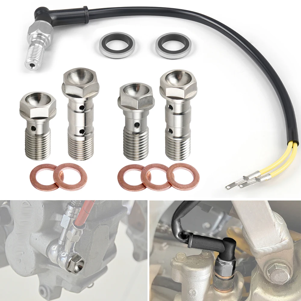 Para nissin honda kawasaki suzuki yamaha m10x1.25 interruptor de luz freio pinça banjo parafuso m10x1.0 para brembo ktm bmw ducati
