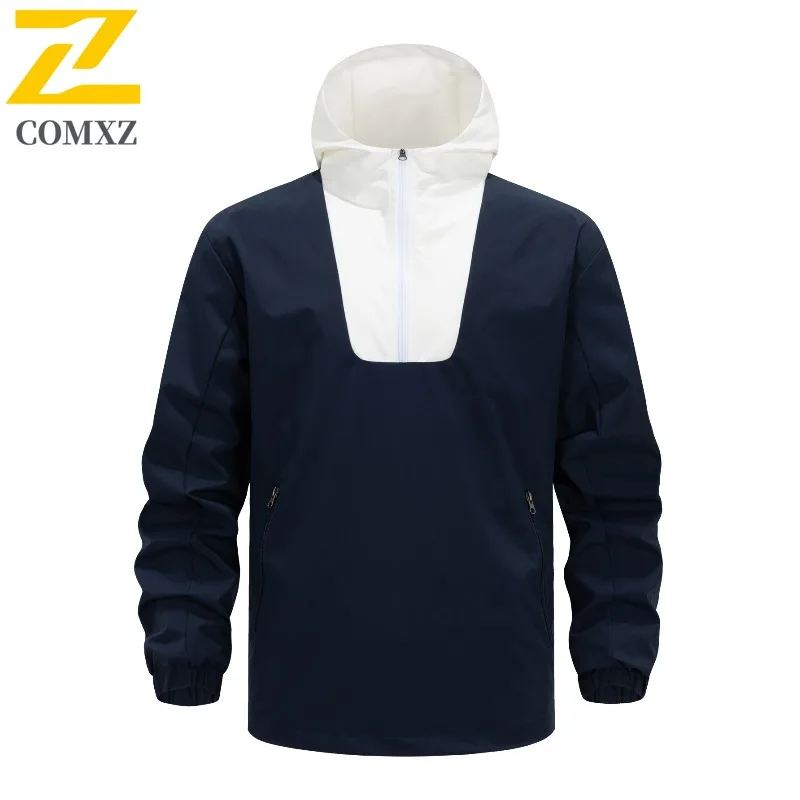 سترة COMXZ للرجال عالية الجودة بغطاء للرأس للمغامرة الخارجية سترات للدراجات النارية مقاومة للرياح للتنزه سيرًا على الأقدام سترة دراجة نارية خفيفة الوزن #1