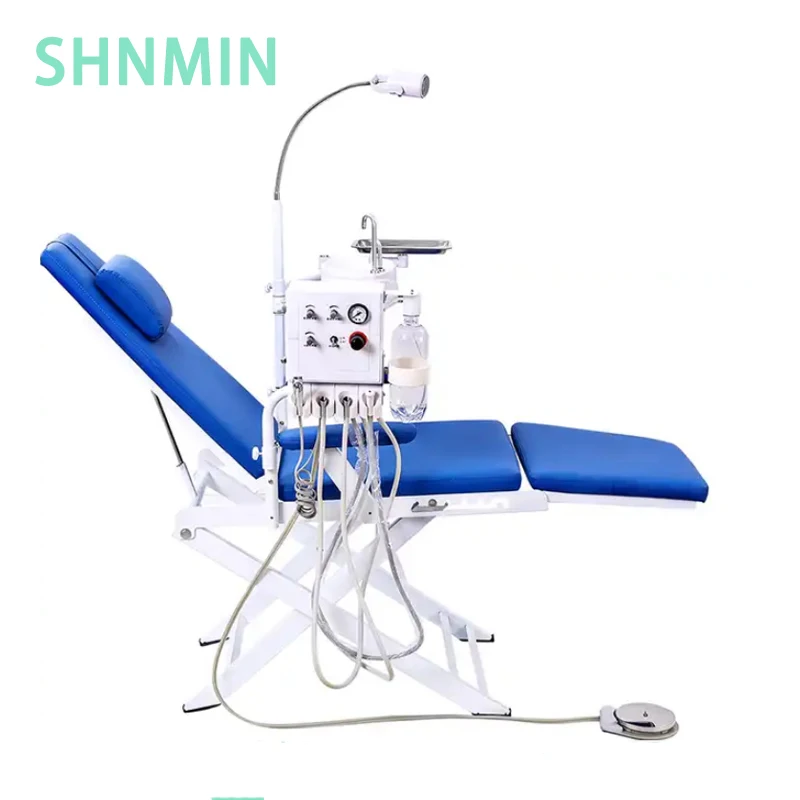 Easy to Install 2/4 Hole Luxury Folding Portable Patient Dental Folding Portable Chair with Turbine