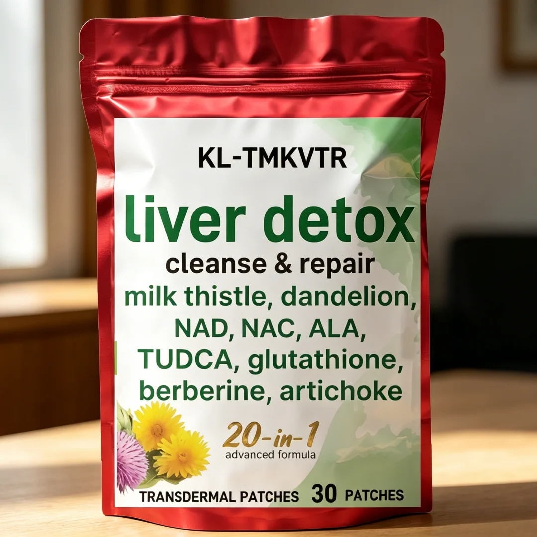 Krill Oil Supplement - 30枚入り肝臓デトックスサポート経皮吸収パッチ（ミルクシスル、タンポポ、NAD、TUDCA、グルタチオン配合）肝臓浄化＆修復