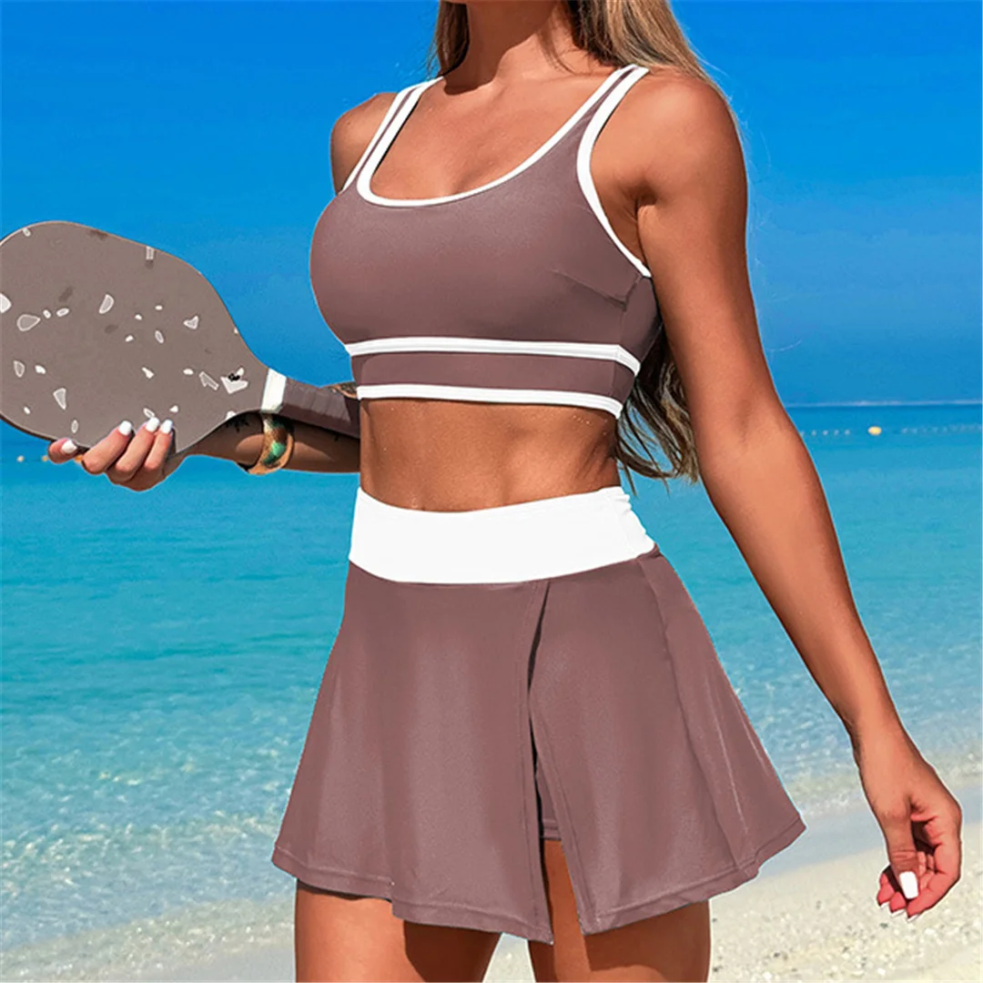 S - XL, 10 Farben, zweiteiliger Badeanzug für Damen, hoch geschnittener Bikini, zweiteiliges Bikini-Set, Damen-Badebekleidung, Badeanzug, Schwimmanzug V6998 – Detail 17