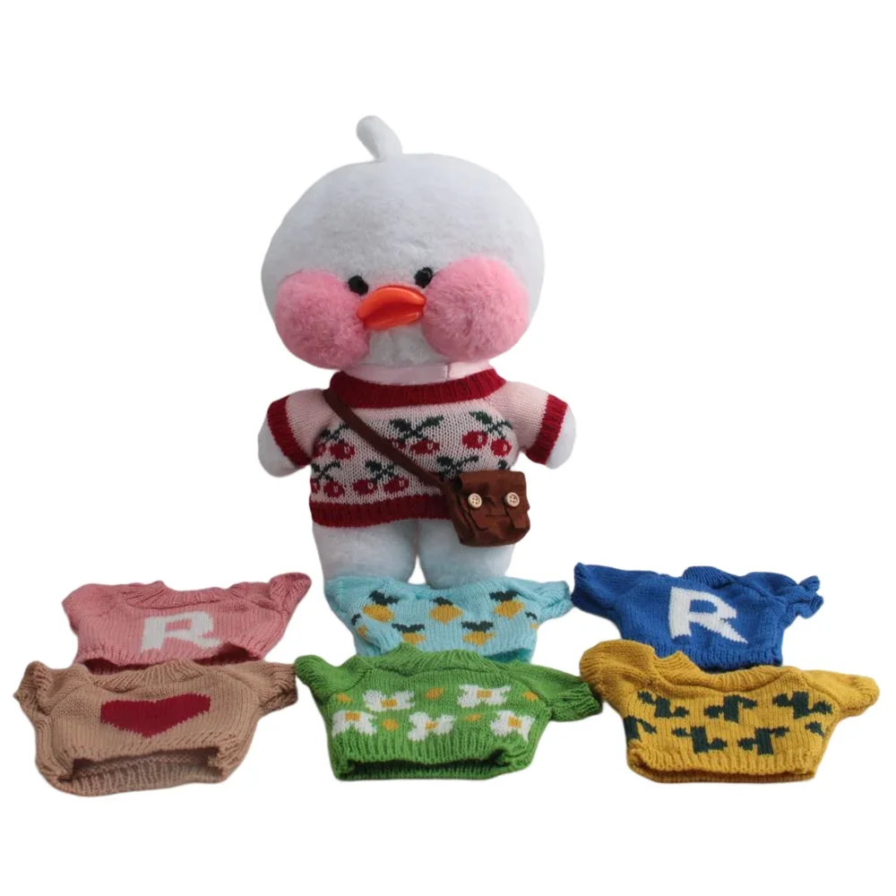 

Kawaii Korean Lalafanfan Cafe Duck Plush Toys Stuffed Doll Room Decor Accessories Clothes Set Bag Hair Band Glasses Kids Gift