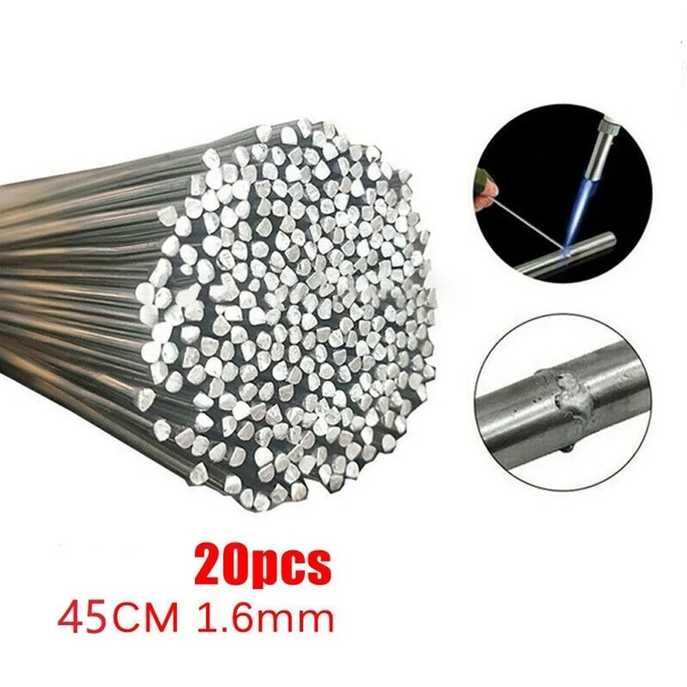 20Pcs Aluminum Welding Rods 45cm X 1.6mm Low Temperature Filler Brazing Wire For Easy Soldering High Strength Alloy Repair