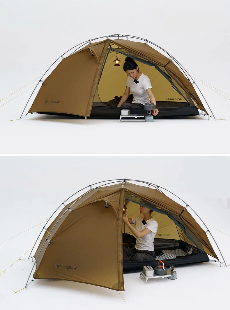 3F UL TAICHI 1 Person No-See-Um 3 Season/4 Season Camping 15D Silicon Coated Tent