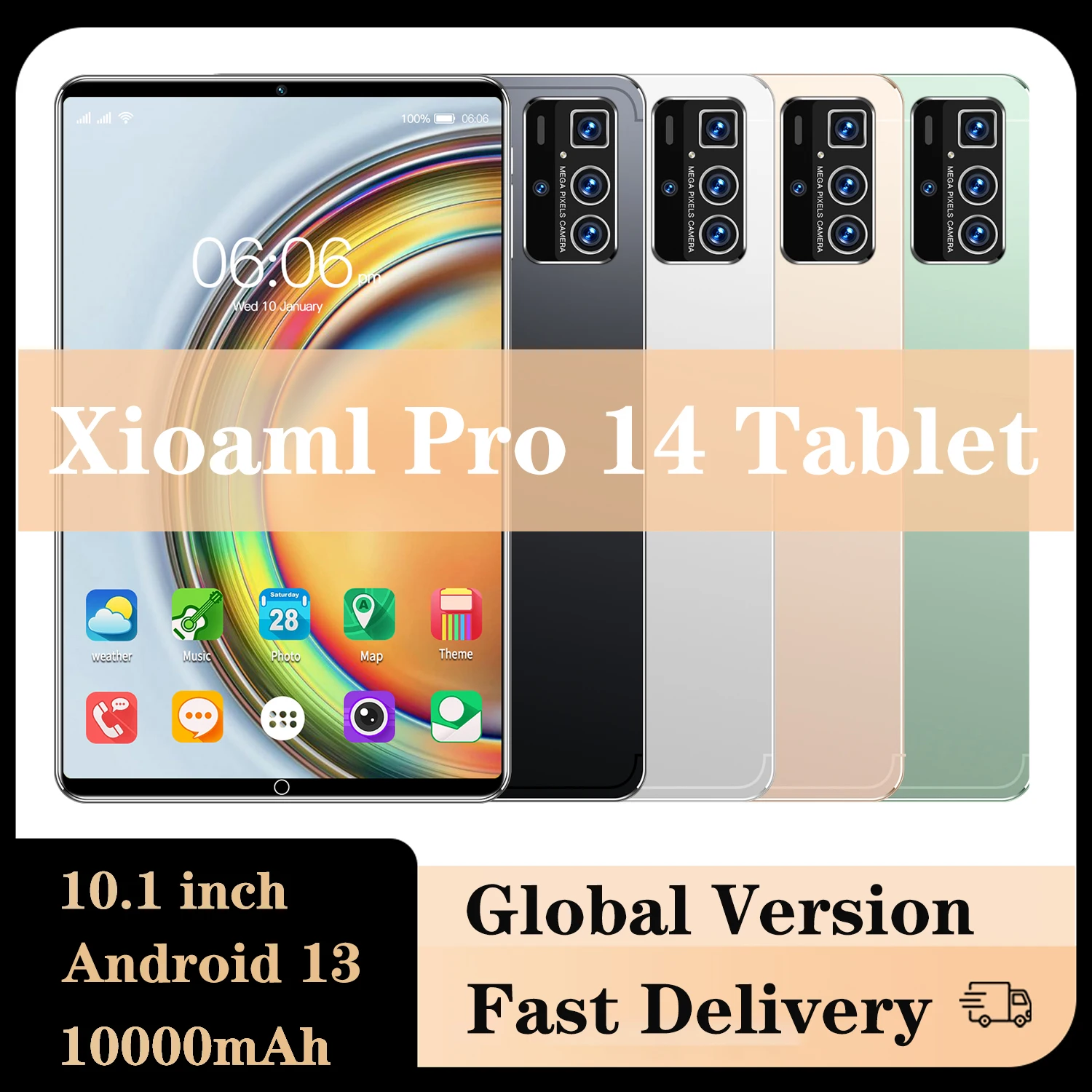 

Global Version Xioaml Pro14 Tablet Android 13 Dual SIM Card Dual Camera Octa-core Bluetooth Wi-Fi 10000mAh Tablets PC With Parts