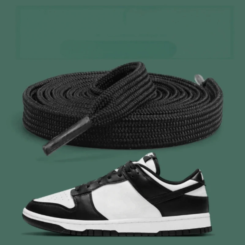 Double layer polyester cotton shoelaces, black and white German training white shoes, sports shoes, Air Force No.1 shoelace rope