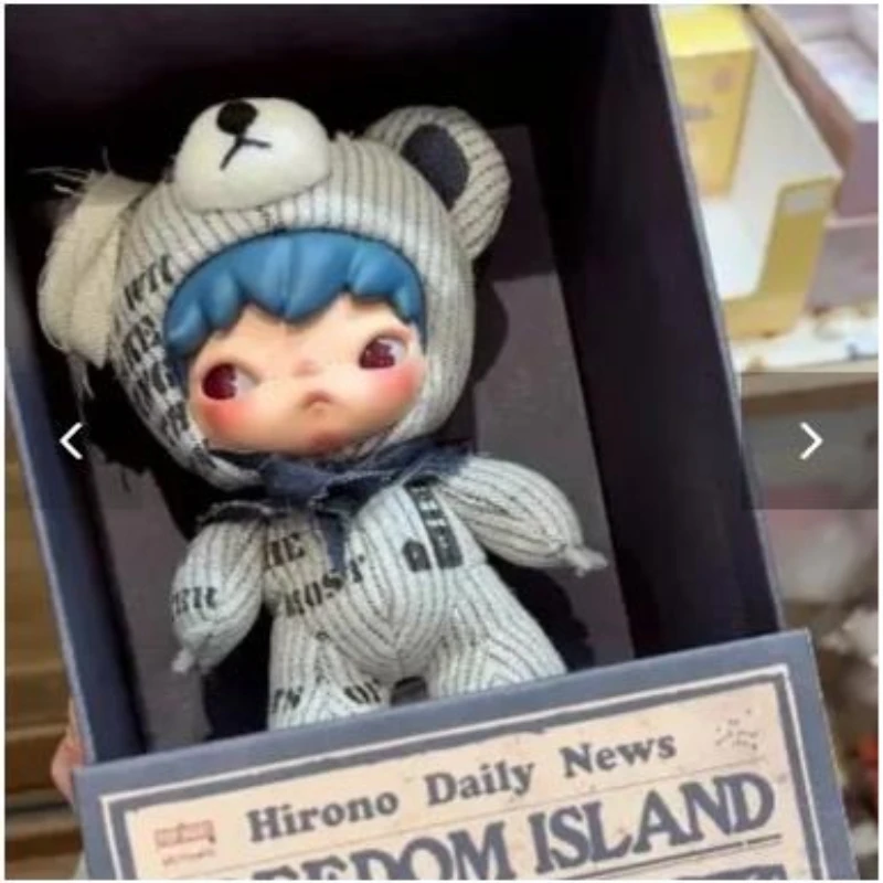 

POP MART Hirono Freedom Island Series: Плюшевые куклы-подвески, милые коллекционные фигурки, лимитированная серия, подарки-сюрпризы