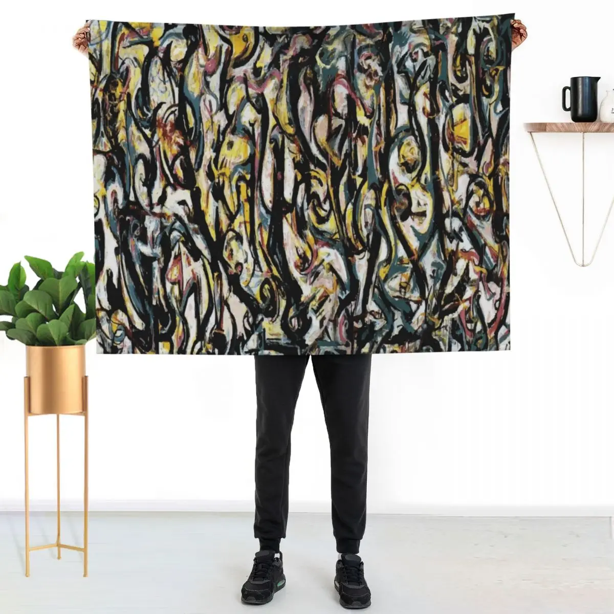 Jackson Pollack | Mural Throw Blanket for babies Cute Plaid blankets and throws For Baby Furry Sofa Quilt Blankets