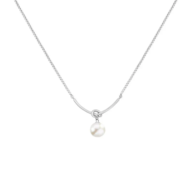 Huitan Elegant Bridal Wedding Necklace with Simulated Pearl Charm New Trendy Women\'s Neck Accessories Temperament Lady Jewelry