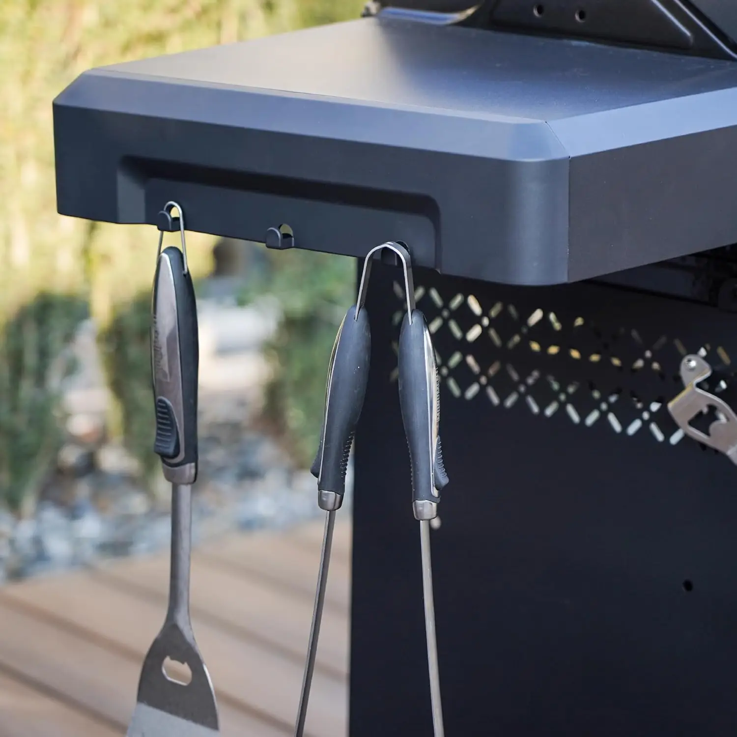 Grills 2-Burner Stainless Steel Liquid Propane Gas Patio Garden Barbecue Grill with Lid, Knob Control and Two Foldable Shelves