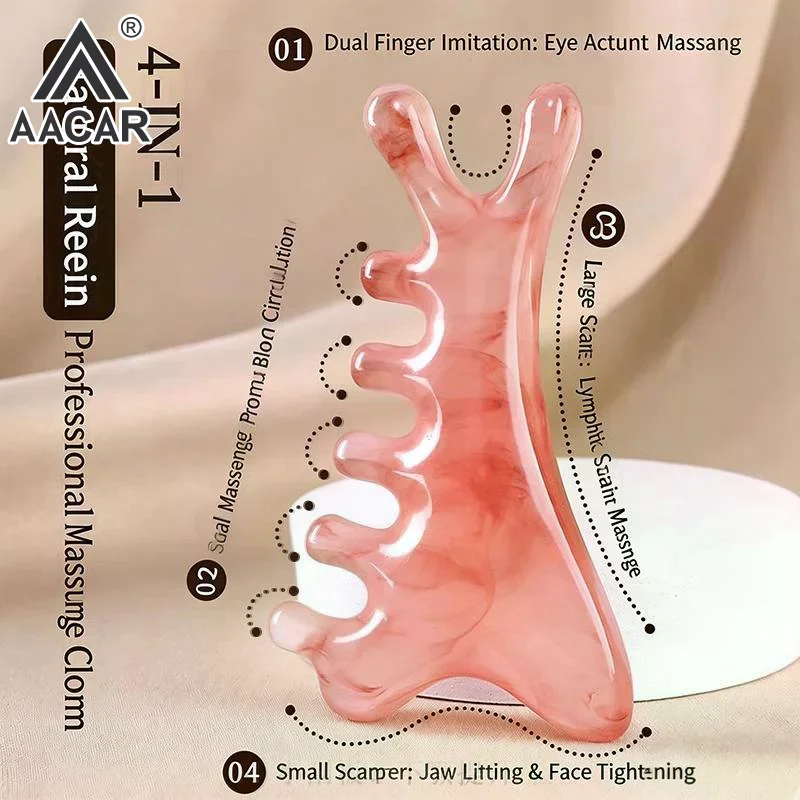 Little Dolphin Gua Sha Massage Comb Fine-Tooth Scraping Meridian Massage Comb Relaxing Resin Body Massage Comb Head Massage Tool
